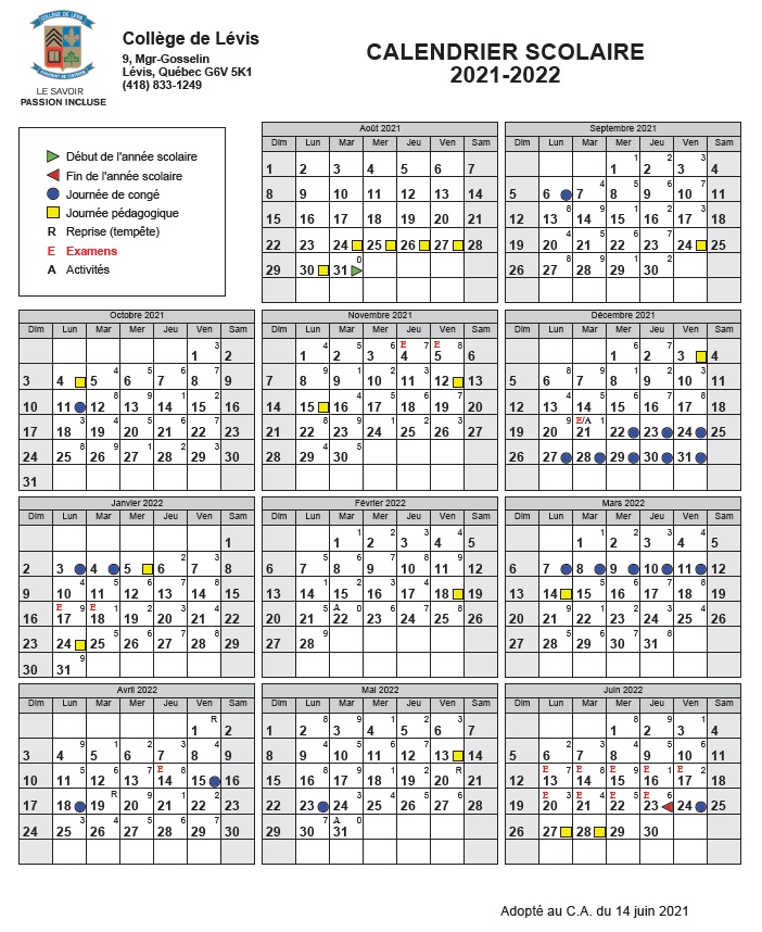 Cegep Limoilou Calendrier